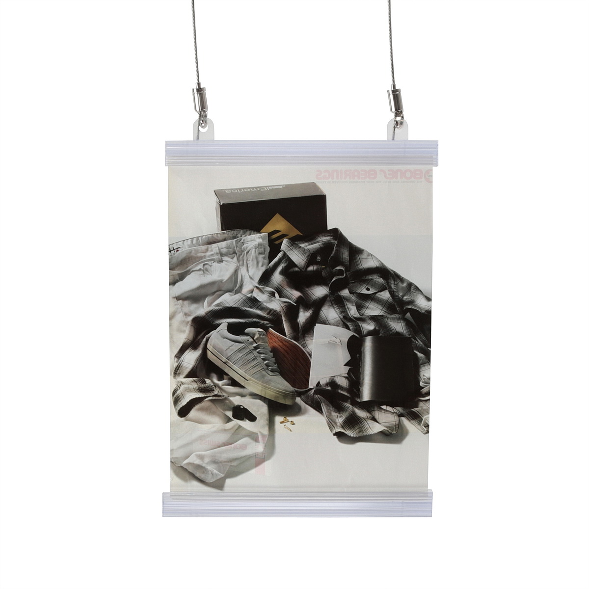 Clear Plastic Banner Rails, Hinged Easy Snap Open System, 8.5'' Length (Picture Rails Clear Plastic Banner Rails, Hinged Easy Snap Open System, 8.5'' Length (Picture Rails