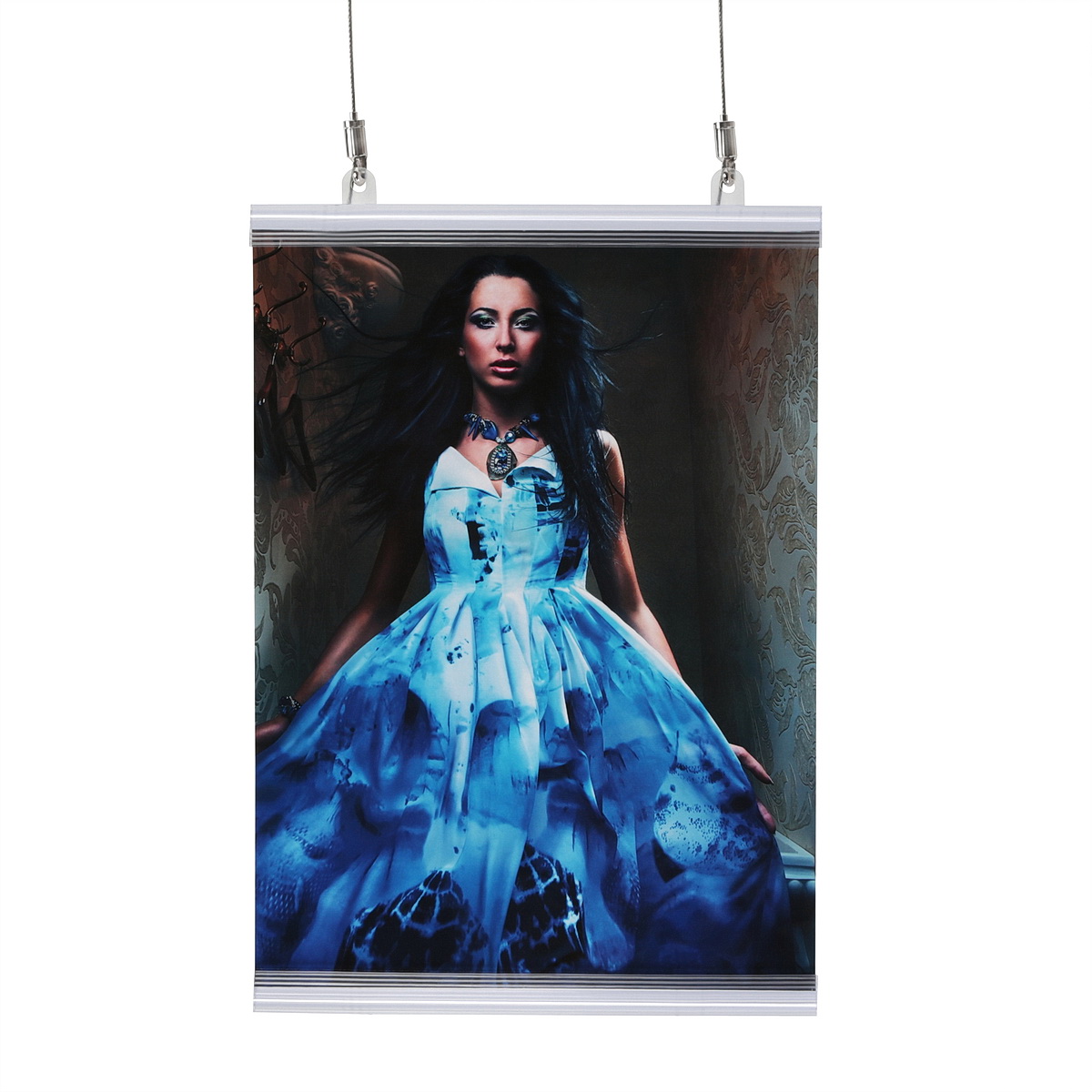 Clear Plastic Banner Rails, Hinged Easy Snap Open System, 24'' Clear Plastic Banner Rails, Hinged Easy Snap Open System, 24''